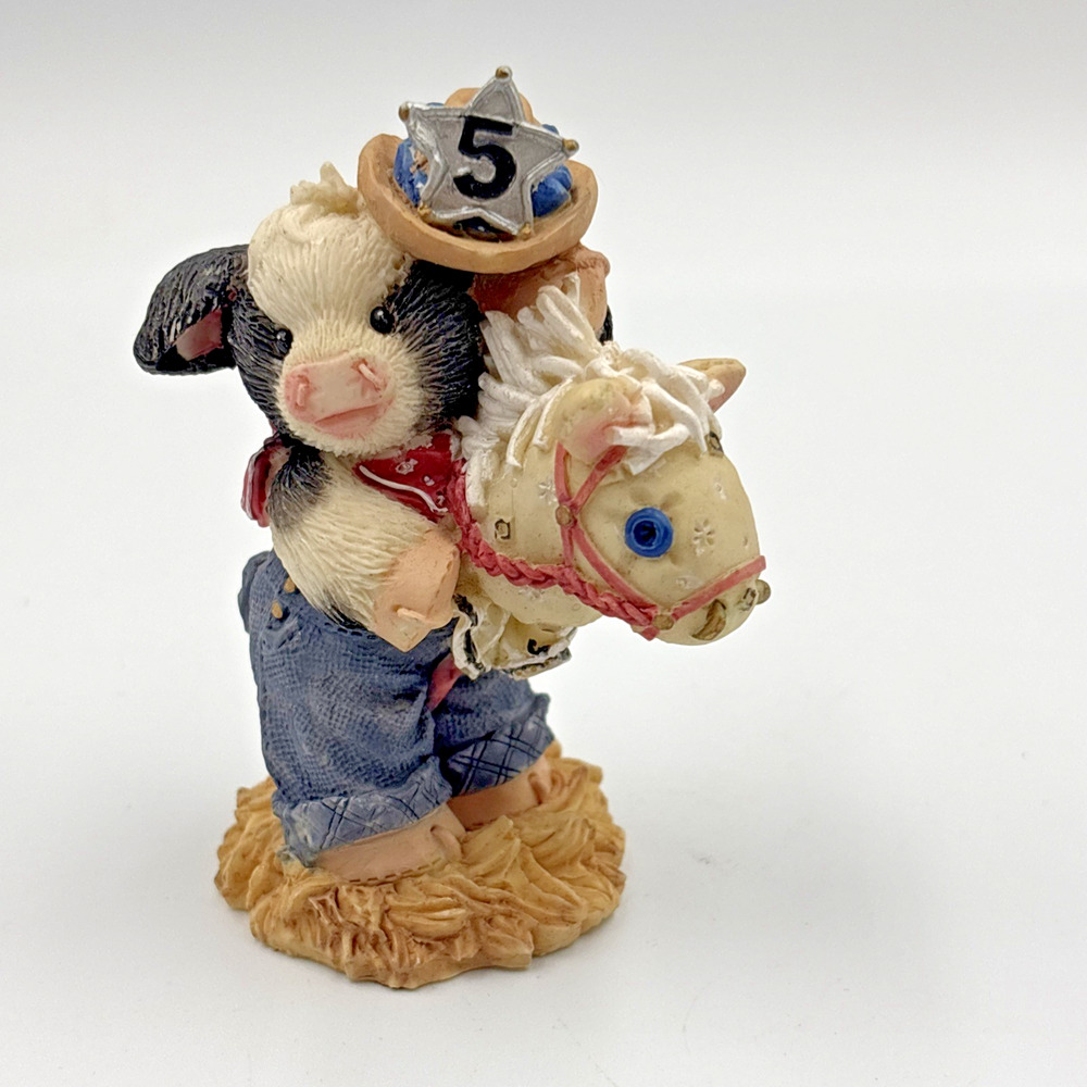 Mary’s Moo Moos Age 5 Cow Figurine Cake Topper Yippee Yi Yea I'm Five Today